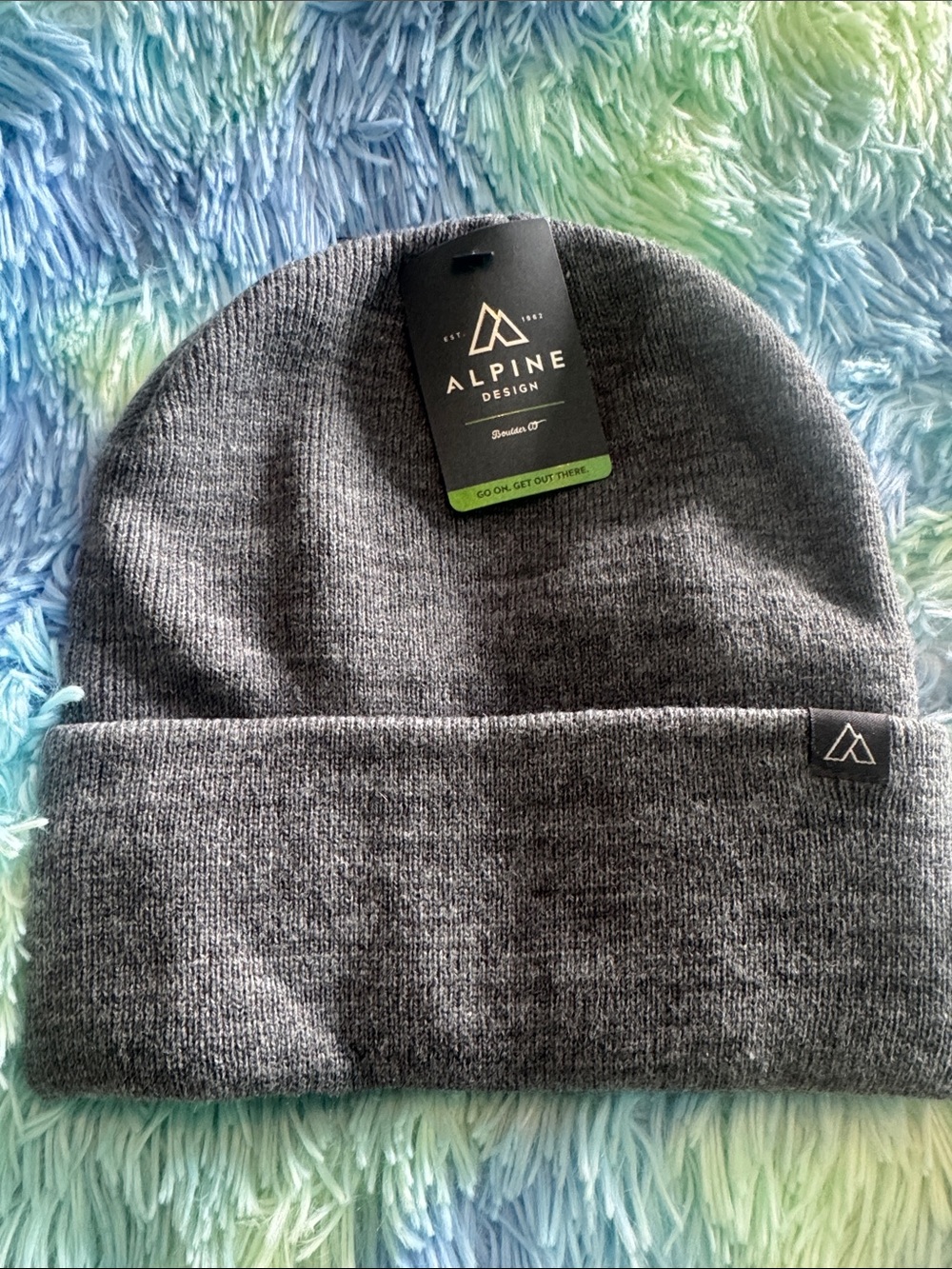 Alpine Design Charcoal Gray Fold-Over Knit Beanie